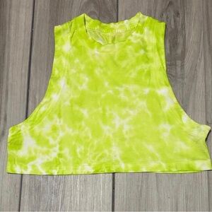 lululemon athletica Neon Green Tie-Dye Crop Top